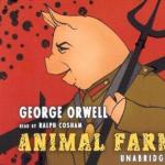 Orwello romano „Gyvulių ūkis“ perpasakojimas „Animal Farm“ analizė
