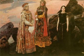 “Yeraltı dünyasının üç prensesi” resmine dayanan kompozisyon